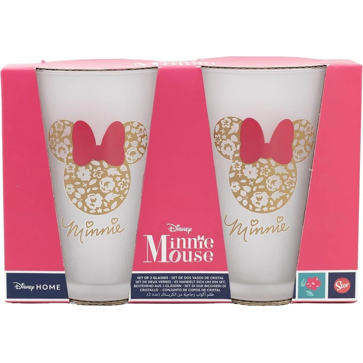 Trinkgläser 2er-Set im Geschenkkarton 480 ml Gläser verschiedene Motive Minnie Mouse – Bild 2