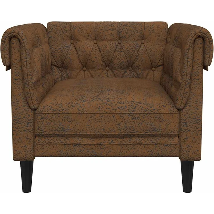 vidaXL Chesterfield-Sessel Braun Stoff 372546 – Bild 4