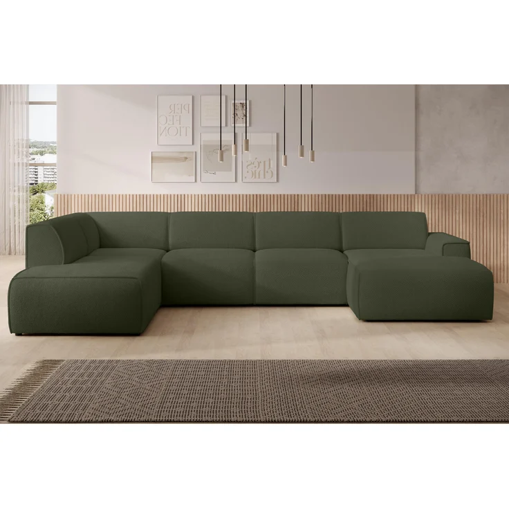 AX LIVING XXL Sofa U Form Didim Grün 378cm breit modern & großzügig L – Bild 2