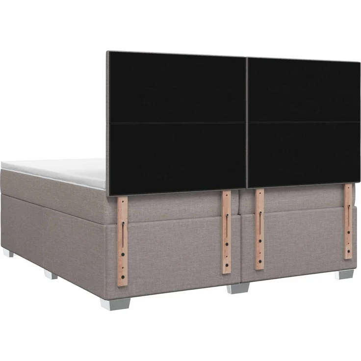 vidaXL Boxspringbett mit Matratze Taupe 200 x 200 cm Stoff 3453497 – Bild 8