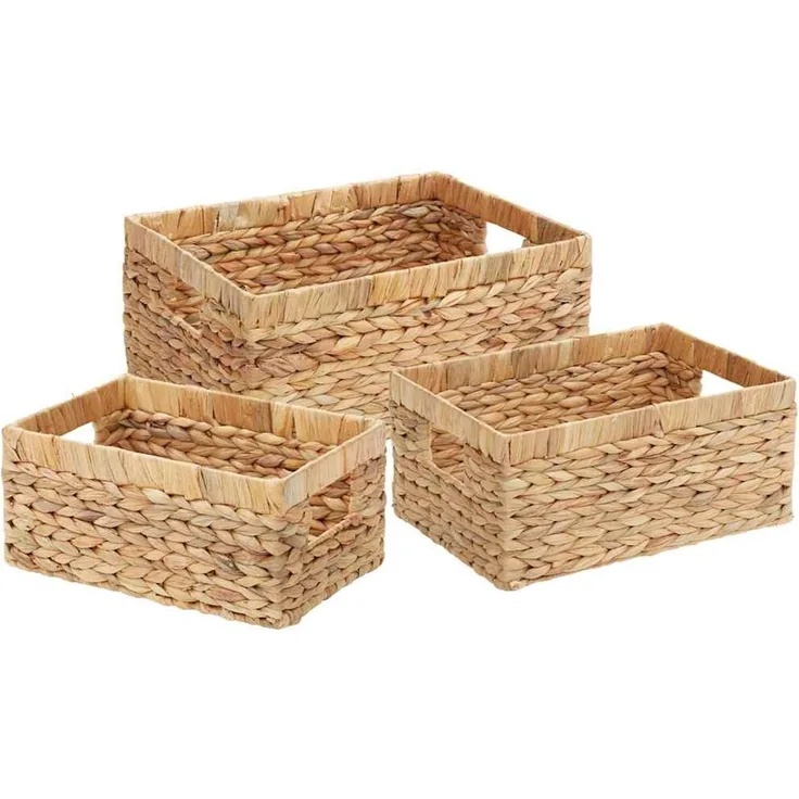 vidaXL Aufbewahrungskörbe 3 pcs Natur 40 x 30 x 18 cm Wasserhyazinthe 42020142