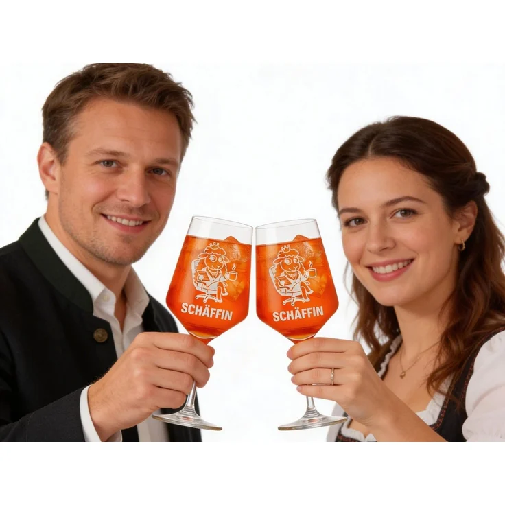 eXODA Weinglas Weinglas Gravur Puppa Schaf die Schäffin 350ml spülmaschinenfest, 1-tlg, Glas, Atemberaubende Darstellung – Bild 4
