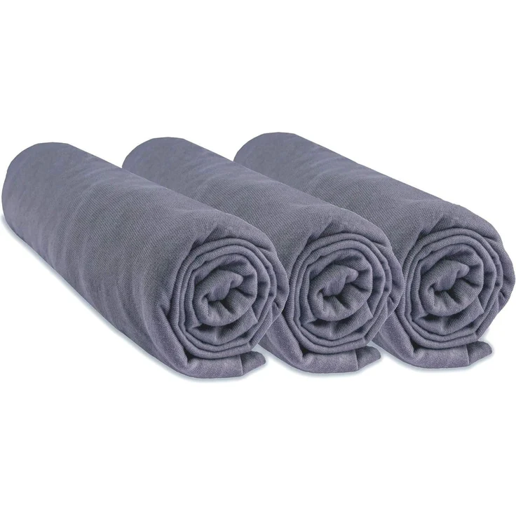 Set mit 3 Spannbetttüchern, 70x160 cm, Kinderbett, 70x160 cm, 100% Baumwolle, grau, dehnbar und atmungsaktiv, für gesunden Schlaf, Marke Easy Dort, Zertifiziert nach Öko-Tex, Qualität – Bild 1