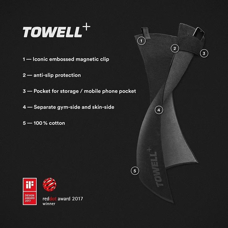STRYVE | Towell + | Sporthandtuch mit Tasche und Magnetclip | Black and Yellow Edition | ideal für Fitnessstudios | bekannt aus Die Höhle der Löwen – Bild 5