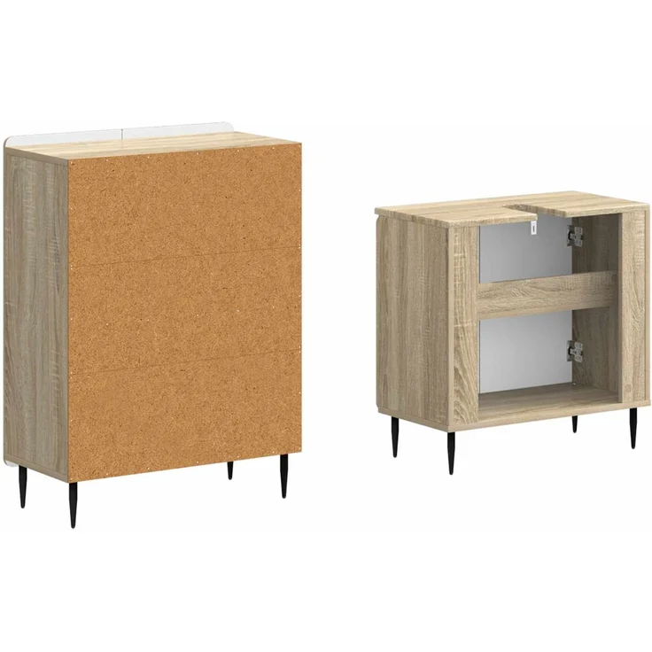 vidaXL 2-teiliges Badezimmer Schrank Set ZWOLLE Sonoma-Eiche 3417596 – Bild 5