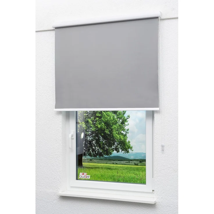 Lysel - Qualitätskassettenrollo abdunkelnd steingrau, (B x H) 120cm x 175cm in grau/steingrau – Bild 4