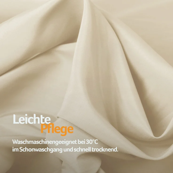 Gardine mit Ösen *** x *** cm ( Breite x Länge ) in ***, blickdichter Vorhang, Ösenvorhang in vielen Variationen 140x145 cm Beige – Bild 9