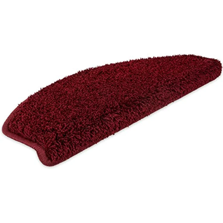 Metzker® Stufenmatte Shaggy Stufenmatten Emphoria Halbrund bordeaux 15 Stück, Halbrund, Höhe: 15 mm, 15 Stück im Set - Bordeaux – Bild 4