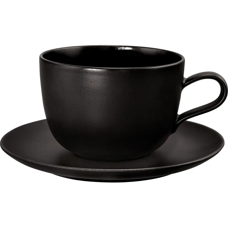 Seltmann Weiden Tasse Liberty - Velvet Black, 1-tlg, Porzellan, Milchkaffeeobertasse 0,38 l
