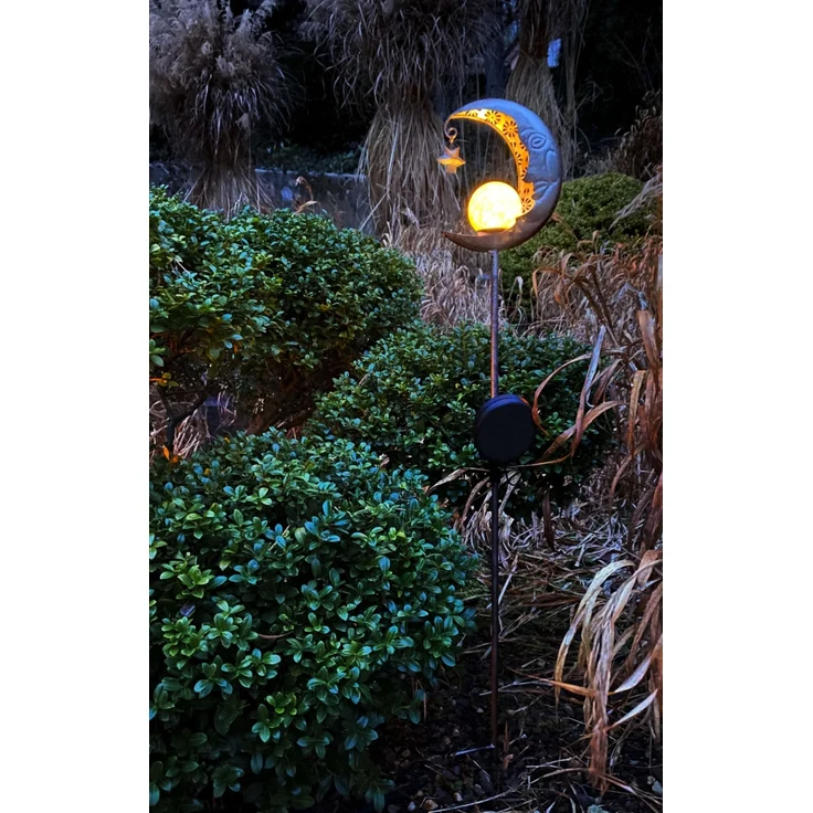 Näve Solar-Gartenleuchte LED Mond 87,5 cm silber – Bild 2
