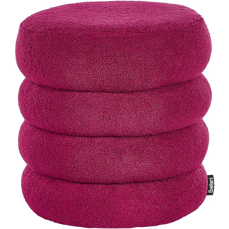 Pouf SUMPTER Bouclé Burgunderrot