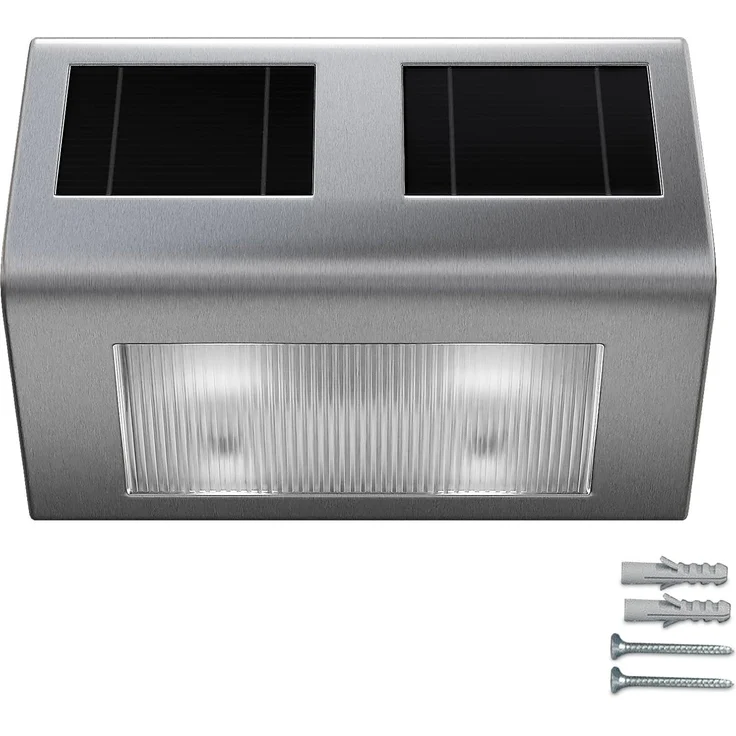 monzana LED Solarleuchte, Wandleuchte, Hängend Edelstahl Solarlampe für Draußen Wetterfest Wandleuchte Balkon – Bild 4