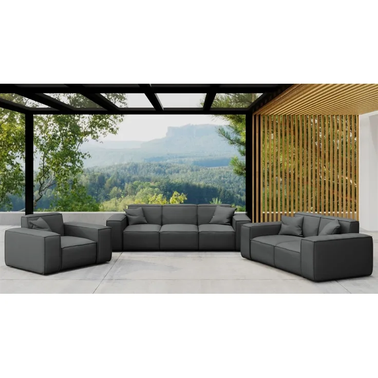 Gartenmöbel-Set SUMMER 3-2-1 wetterfester Stoff NXL Anthrazit