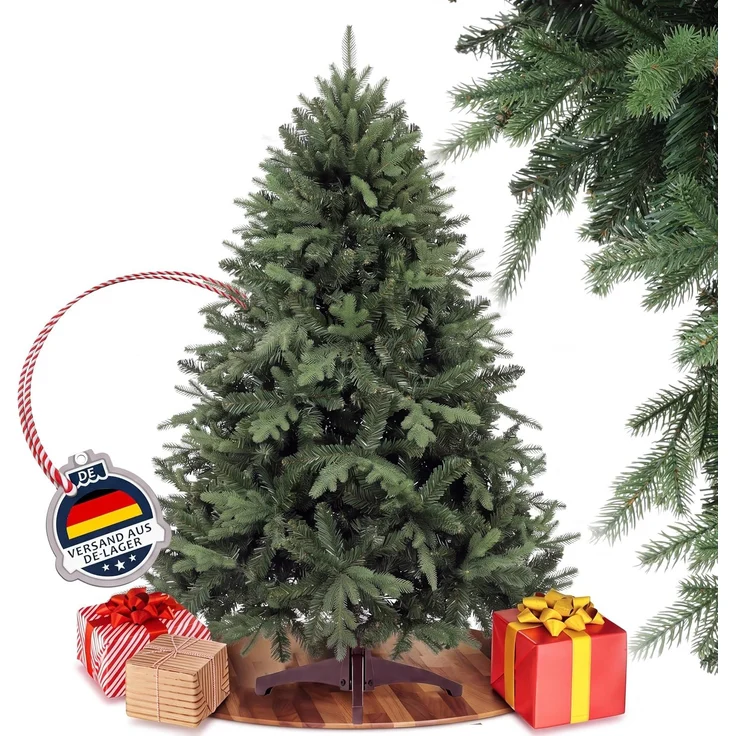 GTPLAYER Künstlicher Weihnachtsbaum 186 cm, schneller Aufbau in 3 Schritten PE+PVC Hybrid, dicht & realistisch, kippsicherer Standfuß, wiederverwendbar, für Wohnzimmer, Zuhause & Büro – Bild 1