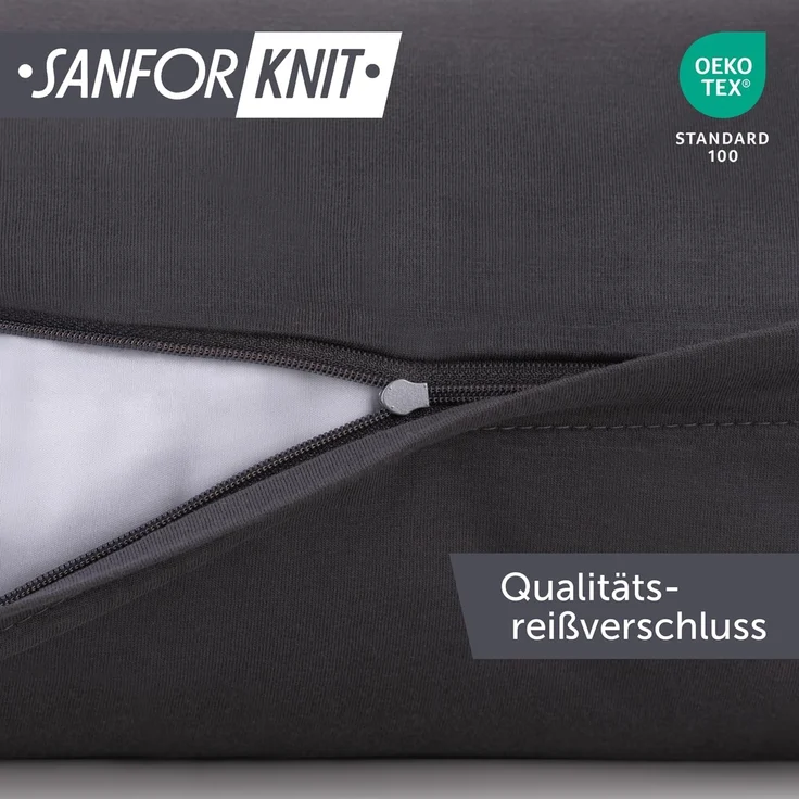 Blumtal Kissenbezug Premium Jersey 2er Set, Oeko-Tex Zertifiziert, (2 Stück), 100% Baumwolle – Bild 3