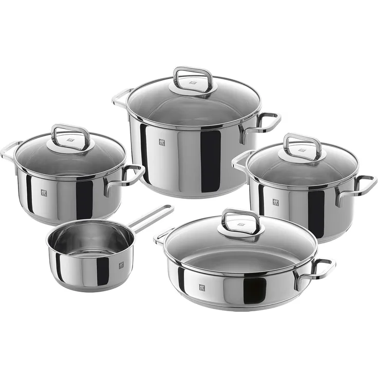 Zwilling Quadro – 5 teiliges Set Kochgeschirr, Silber, 58 x 35 x 30 cm