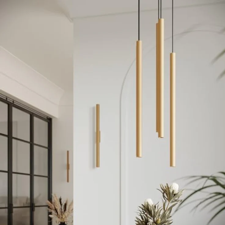 Sollux Lighting Pendelleuchten Pastelo 2 Golden, Moderne Pendelleuchte mit 2 Lichtquellen und geometrischem Design, Schwarz und Gold – Bild 9