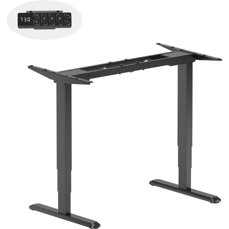 Equip ERGO Elektrisches Steh-Sitz-Schreibtischgestell, Schwarz – Bild 2