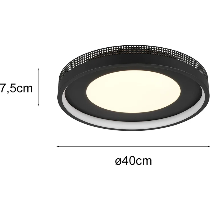 Moderne LED Deckenleuchte SOLEA getrennt schaltbar, Schwarz Ø 40cm – Bild 4
