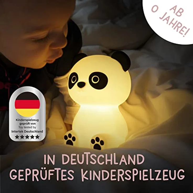 MegaLight LED Nachtlicht Kinder RGB-Farbwechsel | Nachtlicht Baby ohne verschluckbare Kleinteile | Stilllicht dimmbar Timer | Nachtlampe für Kinderzimmer Touch USB | Paddy Panda – Bild 4