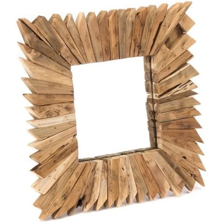 CREEDWOOD Wandspiegel HOLZ WANDSPIEGEL "SPIKES", 50x50 cm, Massivholz, Natur Holzspiegel – Bild 4