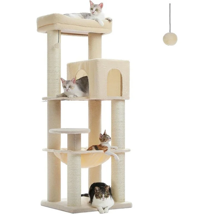 Purpurra Kratzbaum Extradick 8 cm Stamm, robuster Katzenturm, 147 cm, 55L x 45B x 147H cm – Bild 5