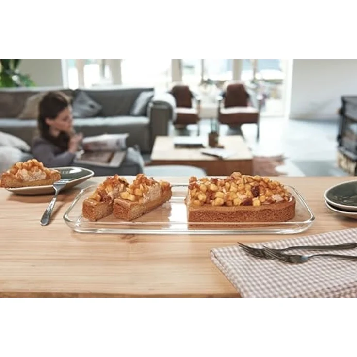 Leonardo Ciao Glasplatte, spülmaschinengeeignete Servierplatte für Kuchen, Gebäcke oder Canapés, Klarglas, 2,5 x 33 x 16 cm, 550 g, 025831 – Bild 7