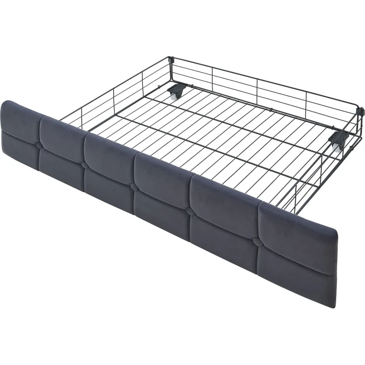 90 X 200 Gepolstertes Schlafsofa, Polsterbett mit 2 Schubladen und LED-Nachttischlampe, USB- und Typ-C-Anschluss, multifunktionales Kinder-Bootsbett, Schlafsofa Einzelbett Grau – Bild 8