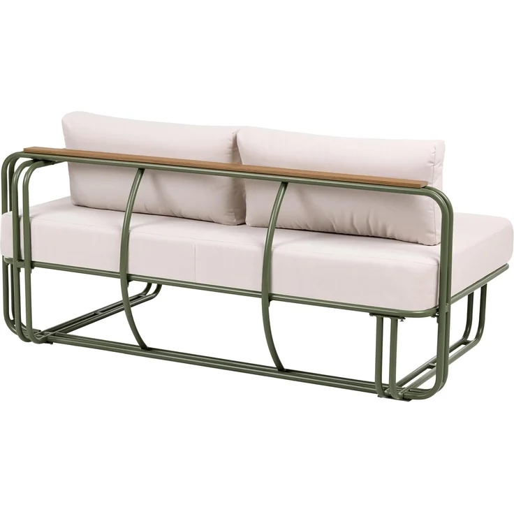 Lounge Set mit Tisch und Ottomane 3-Sitzer CAMEROTA Metall Grün – Bild 6