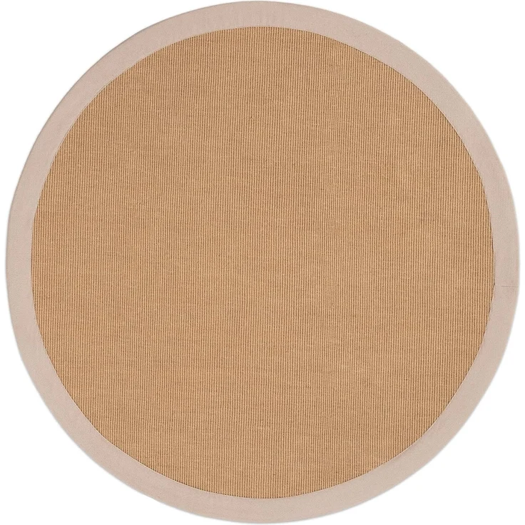 carpetfine Sisalteppich Sisal, rund, Höhe: 5 mm, mit farbiger Bordüre, Anti-Rutsch Rückseite – Bild 1