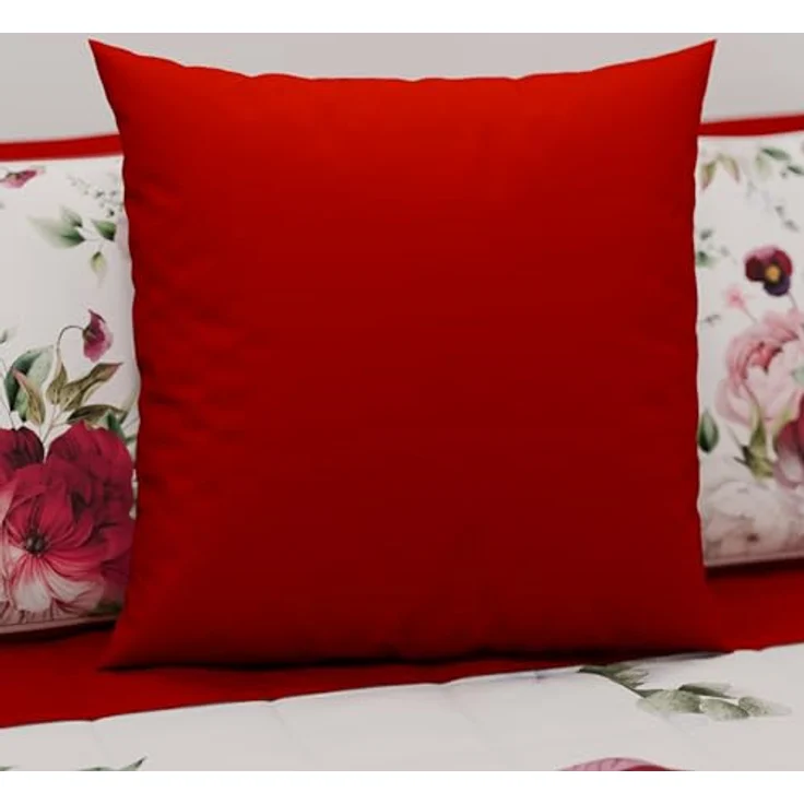 PETTI Artigiani Italiani – 2er-Set Kissenbezüge 60x60 cm aus Mikrofaser, Zierkissenbezüge für Schlafzimmer & Sofa, Uni Bordeauxrot, 100 % Made in Italy – Bild 3
