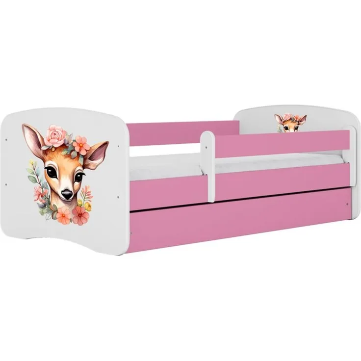 Raumhirsch Furniture Kinderbett 70x140, 80x160, 80x180 cm - Komplettset mit Matratze & Schublade (Bett für Mädchen, Einzelbett Kinder 2–12, mit Rausfallschutz & Lattenrost), verschiedene Farben & Designs