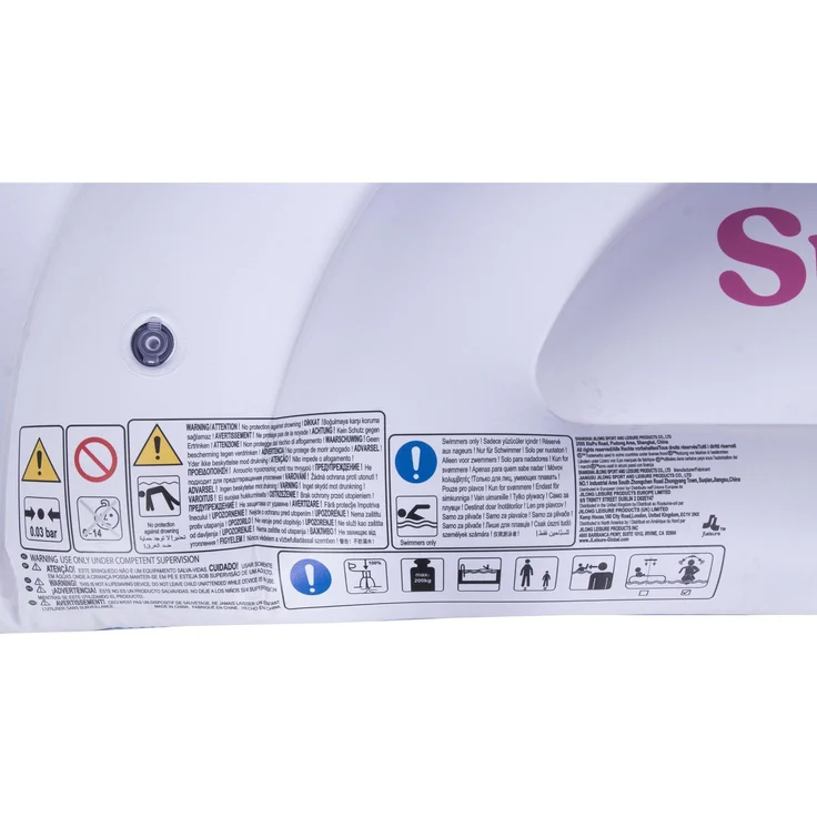 SunClub Wasserliege 1 Person 207 x 105 x 71 cm mit Rückenlehne, 2 Getränkehaltern und Verbindungsclip – Bild 8