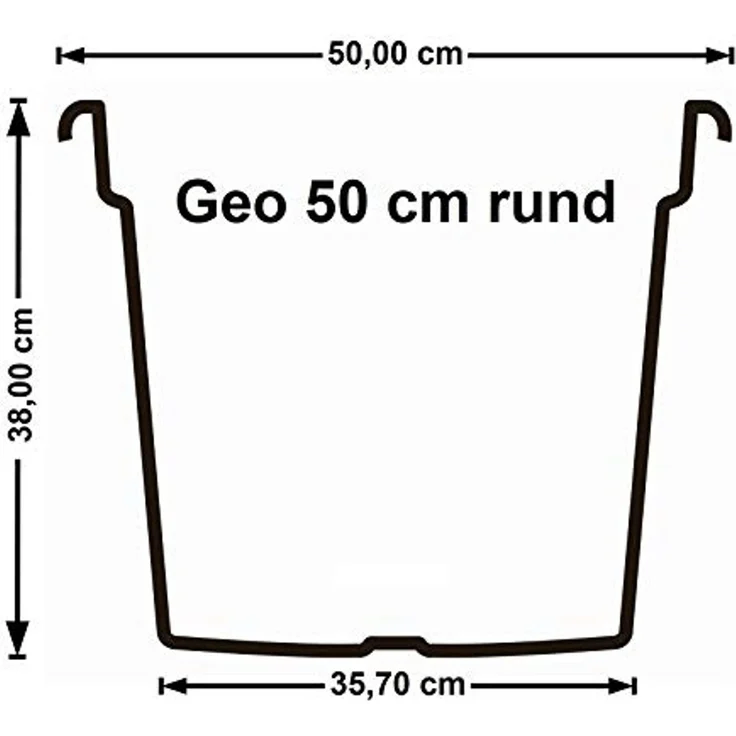 Euro3Plast 1980. G9 Pflanzkübel "Geo", 50 cm, taupe – Bild 2
