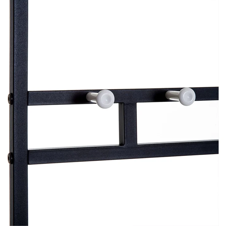 Faumrta Garderobenständer mit Bank Kleiderständer Schuhregal Metall 2 Schuhablagen Sitzfläche 72,5x35x180cm für Flur & Eingangsbereich725CM*35CM*180CMSchwarzMetall – Bild 6