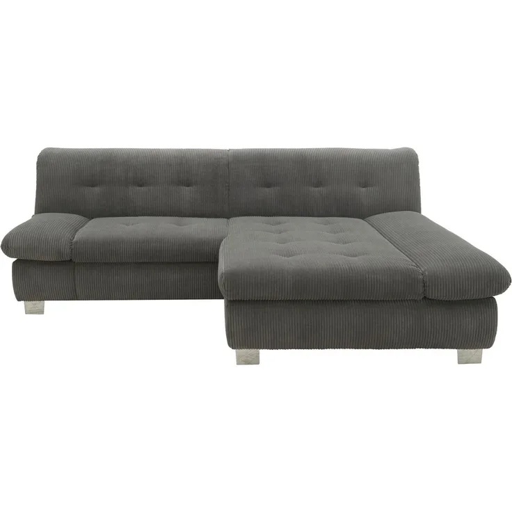 DOMO collection Ecksofa 100031 kompakte Stellmaße, komfortabel und bequem, L-Form, wahlweise mit Bettfunktion und Armteilverstellung. Breite 234 cm