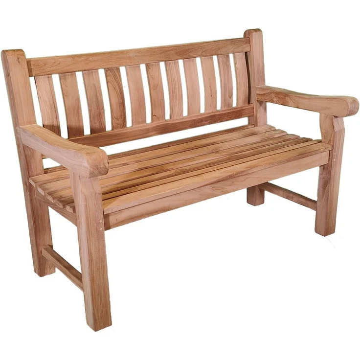 Teakholz Gartenbank ANTWERPEN 2 Sitzer 130cm – Bild 2