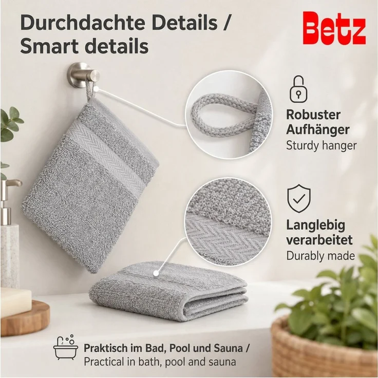 Betz Seiftuch 10-tlg. PREMIUM 100% Baumwolle 16 cmx21 cm – Bild 4