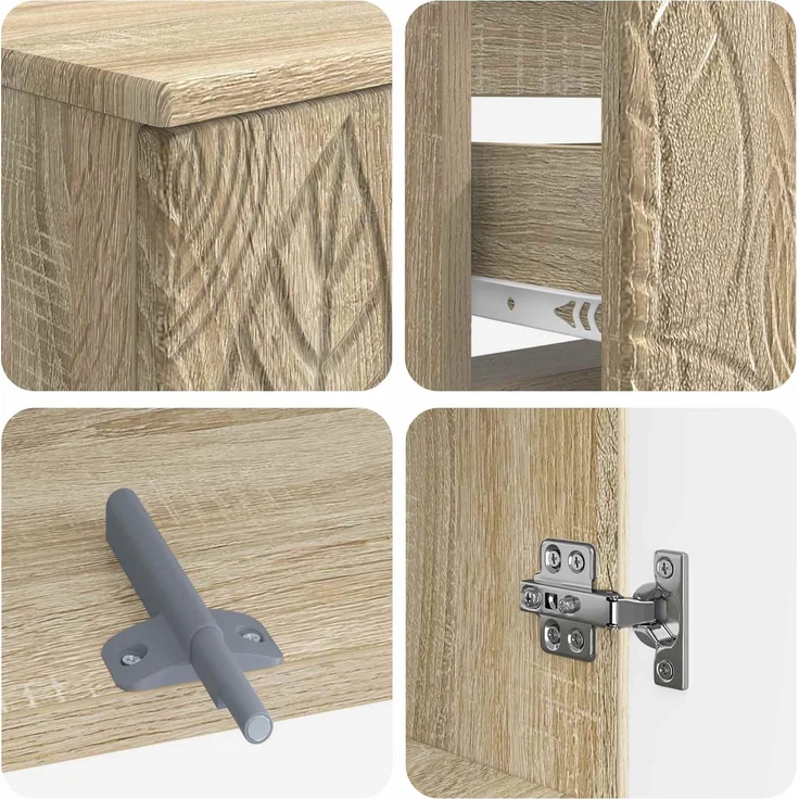 vidaXL 2-teiliges Badezimmer Schrank Set DELFT Sonoma-Eiche 3417704 – Bild 6