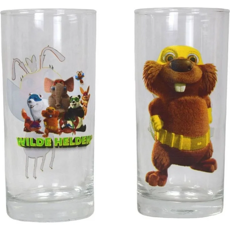 Trinkglas ca. 270 ml Wilde Helden Wasserglas Motiv wählbar Sammelglas Kinderglas Mr. Crabby