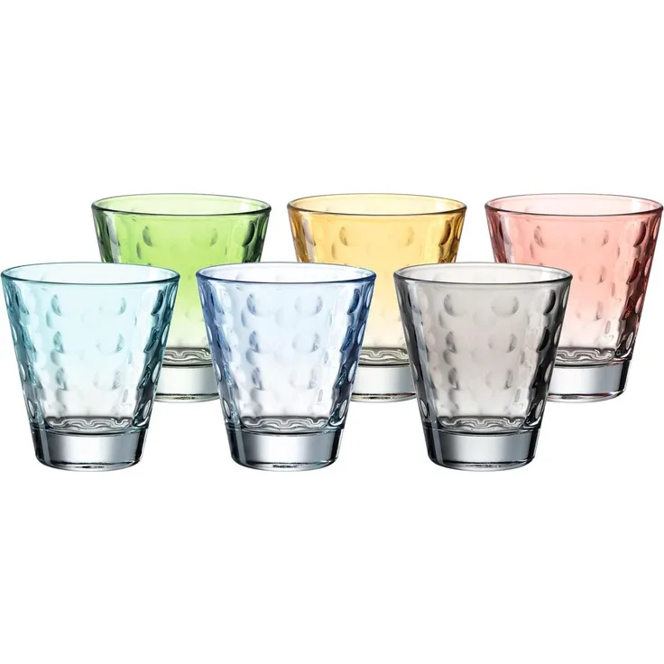 Leonardo OPTIC Trinkglas klein 215 ml Pastell gemischtes 6er Set