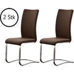 Esszimmerstuhl >Muvo I< (2er Set) in Braun aus Metall - 43x103x52cm (BxHxT)