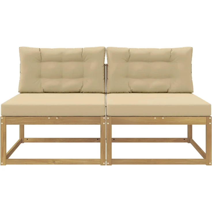 vidaXL Outdoor Mittelsofa 2 stk. 2-Sitzer Massivholz Akazie 901544 – Bild 3