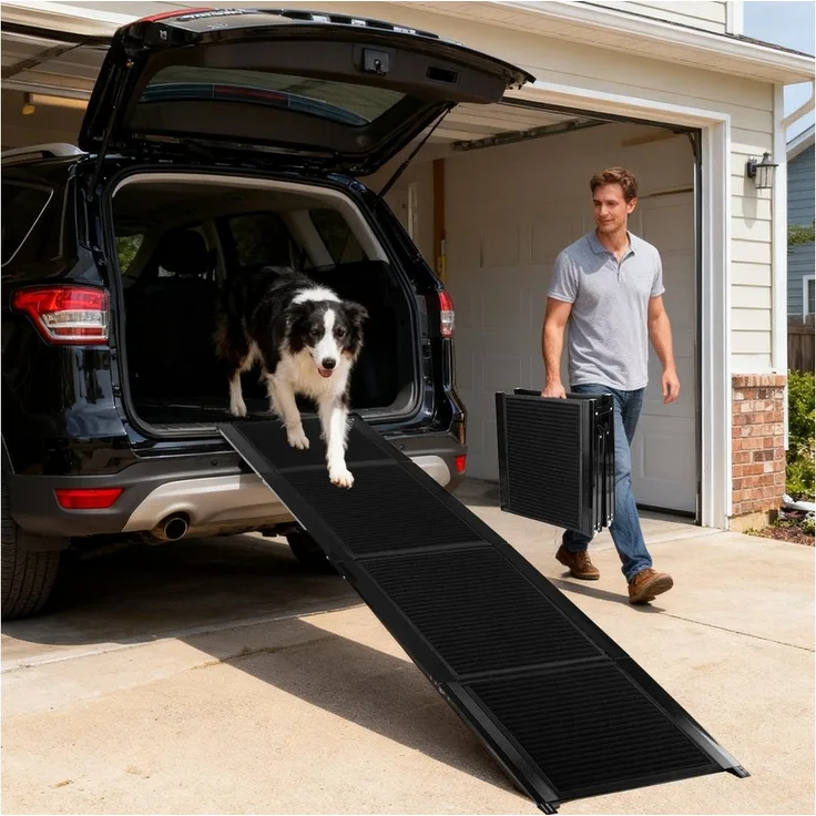 nobleza Hundematte Hunderampe Auto 170 cm Klappbare Treppe aus Metall