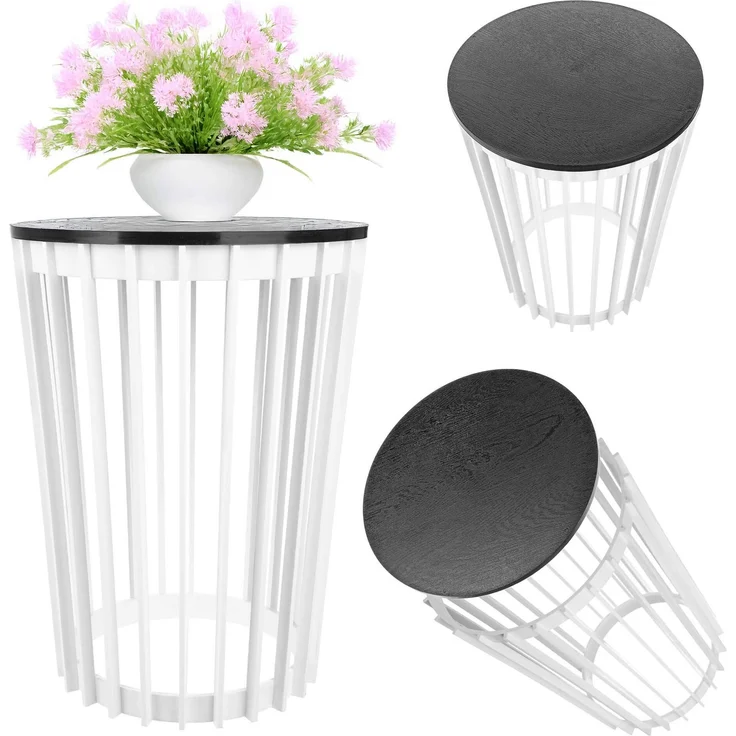 KADAX Doppelseitiger Blumenständer 40 cm Weiß + Schwarze Oberseite – Bild 7