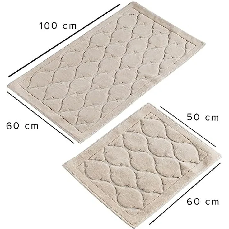 WELL HOME MOBILIARIO & DECORACIÓN Badteppich Set 2-teilig beige – Bild 3