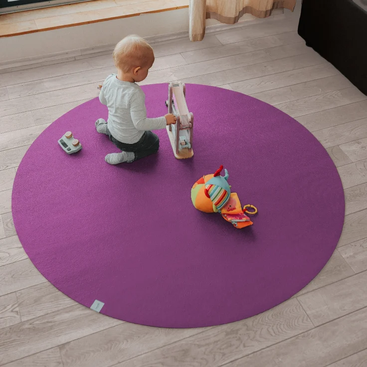 Runde Krabbelmatte SanoSoft "made in Germany" - Öko-Tex 100 Pflaume 180 cm – Bild 1