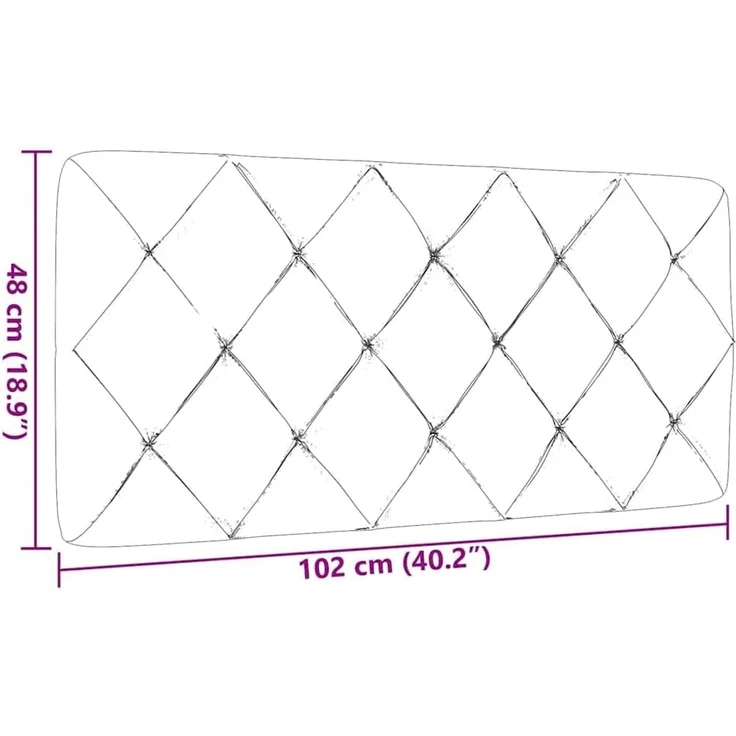 vidaXL Bett Kopfteil-Kissen Schwarz 100 cm Stoff (1-tlg) – Bild 2
