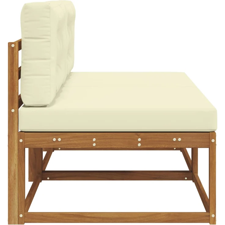 vidaXL Outdoor Mittelsofa mit Kissen 2 Stück Natur 900537 – Bild 4