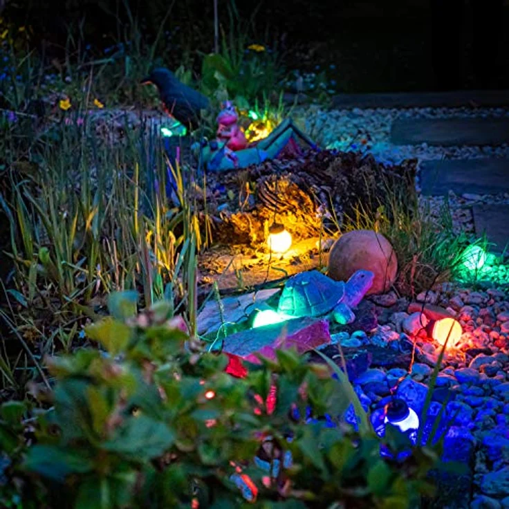 INtrenDU Party Lichterkette bunt, 9,5m mit 20 großen Kugeln Ø5cm, wasserfest (IP44) für innen und außen, Geburtstagsdeko, Hochzeit – Bild 2